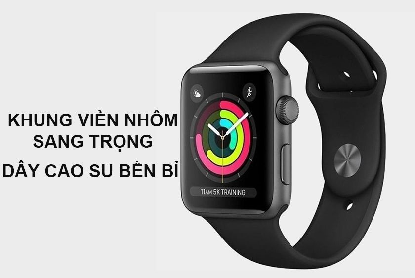 Apple Watch Series 3 38mm GPS viền nhôm dây cao su | Giá rẻ