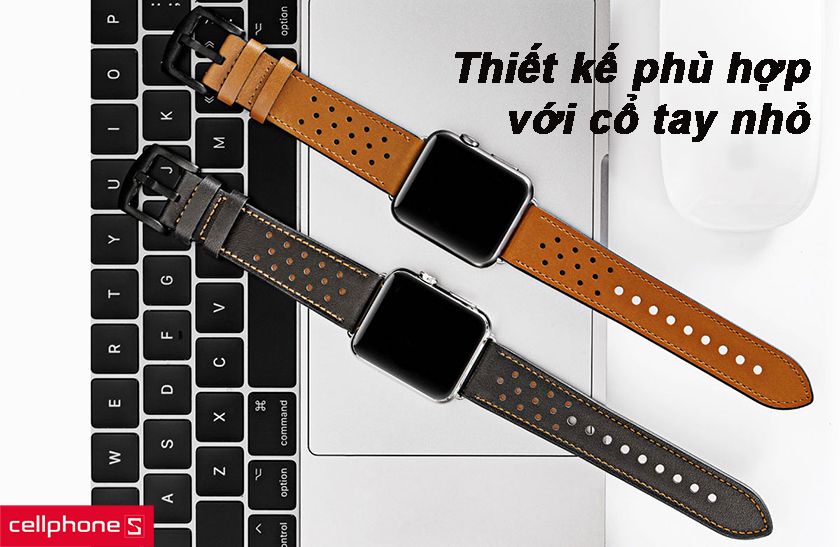 Dây da Jinya Vogue Leather có kích thước nhỏ 38mm nên sẽ phù hợp với những người dùng có cổ tay nhỏ
