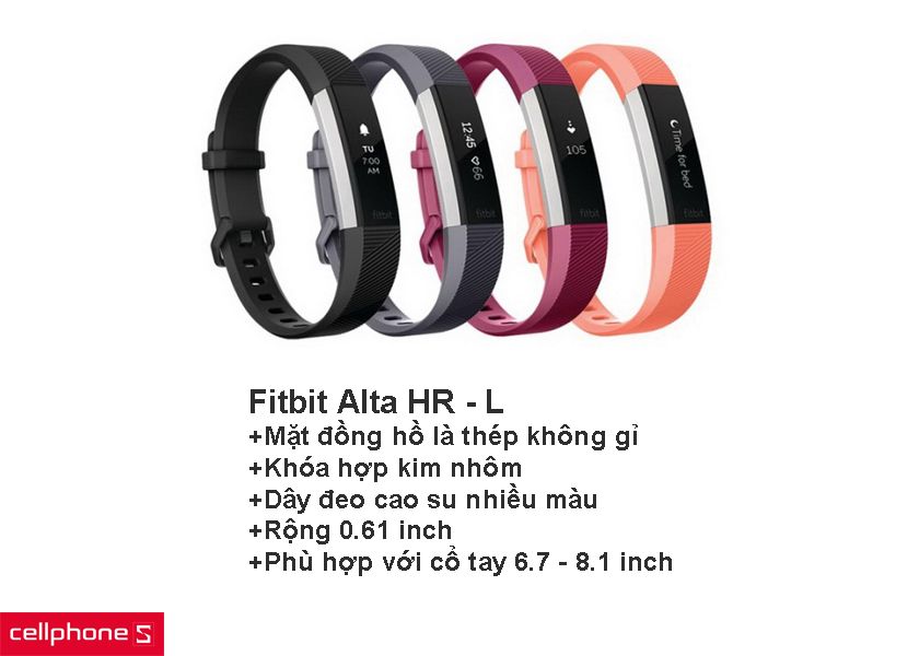 Đồng hồ thông minh Fitbit Alta HR có thiết kế tinh tế, nhỏ gọn