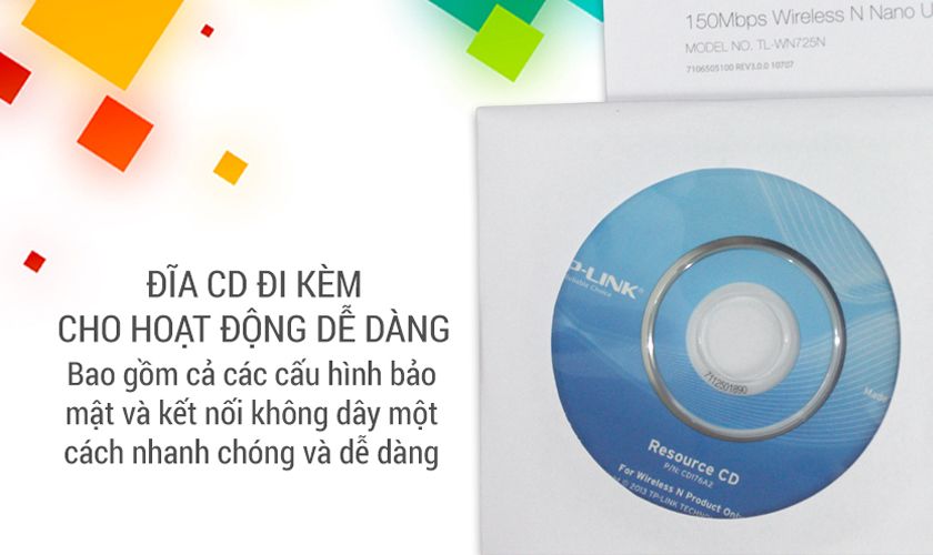 TL-WN725N đi kèm với một tiện ích gồm 14 ngôn ngữ trong đĩa CD
