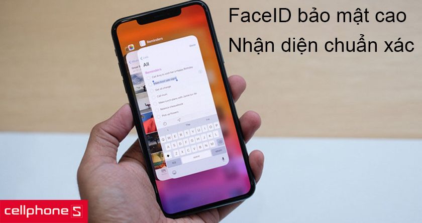 FaceID bảo mật an toàn, mở khóa nhanh chóng