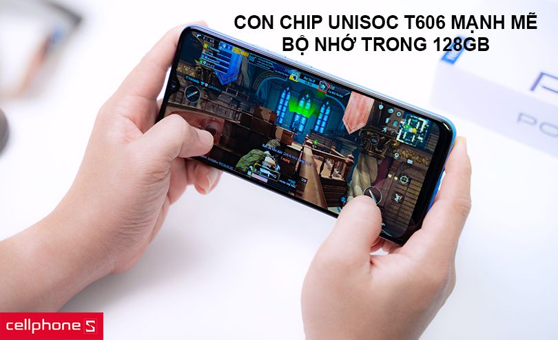 Con chip Unisoc T606 mạnh mẽ, bộ nhớ trong 128GB