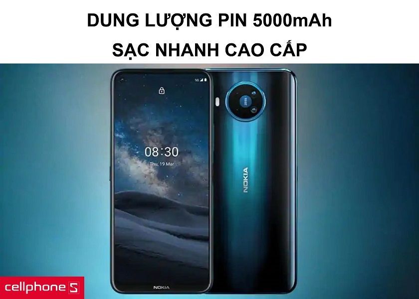 Dung lượng pin 5000mAh cho thời lượng dùng lâu dài cùng khả năng sạc nhanh 3.0 cao cấp