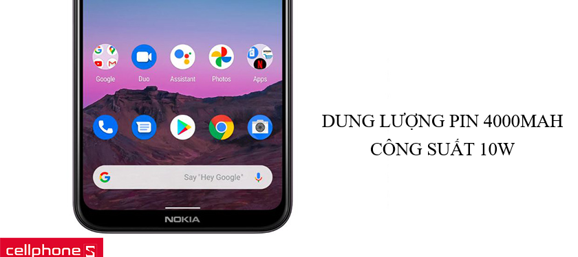 Dung lượng pin 4200mAh, công suất sạc 10W