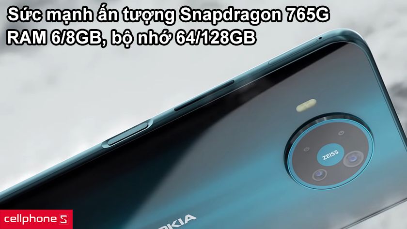 Sức mạnh ấn tượng từ Snapdragon 765G, RAM 6/8GB, bộ nhớ 64/128GB