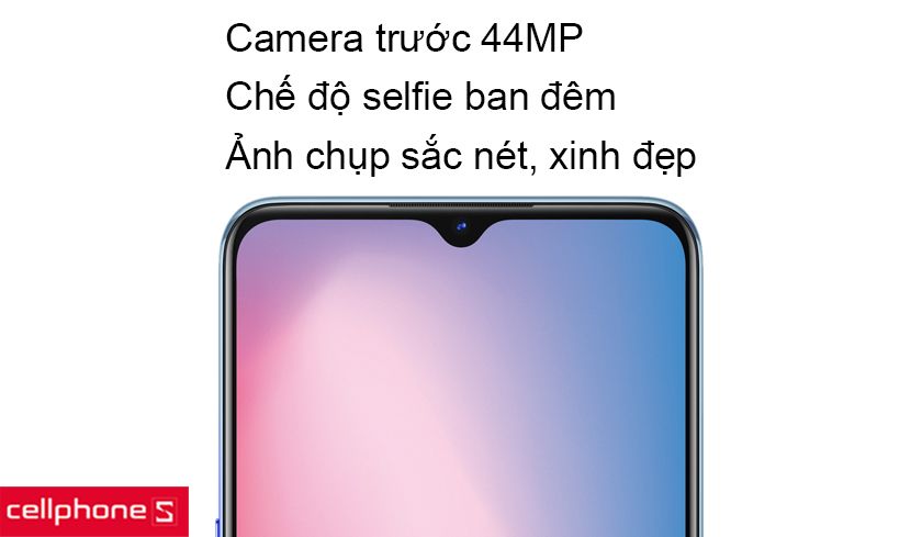 Camera trước 44MP chụp ảnh tự sướng siêu nét, chế độ ban đêm cho ảnh chụp đẹp hơn