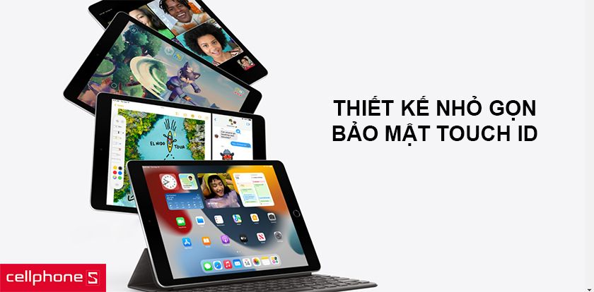 Thiết kế nhỏ gọn, bảo mật Touch ID trên nút home