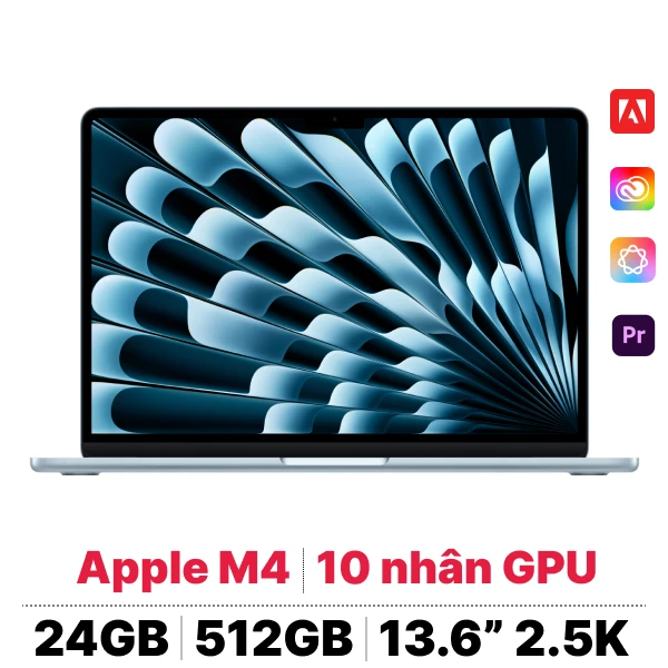 MacBook Air M4 13 inch 2025 10CPU 10GPU 24GB 512GB Sạc 70W | Chính hãng Apple Việt Nam