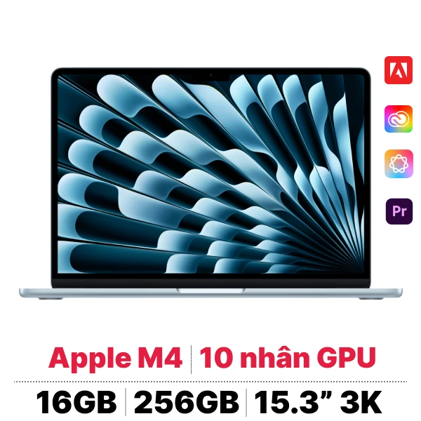 MacBook Air M4 15 inch 2025 10CPU 10GPU 16GB 256GB Sạc 70W | Chính hãng Apple Việt Nam