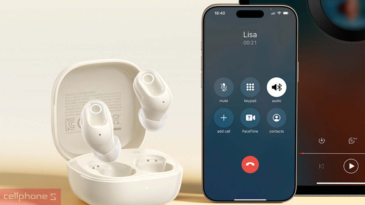 Baseus Bass BD1 được trang bị công nghệ chống ồn chủ động AI Dual-mic ENC