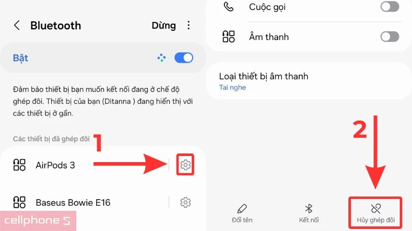 Cách reset tai nghe bluetooth