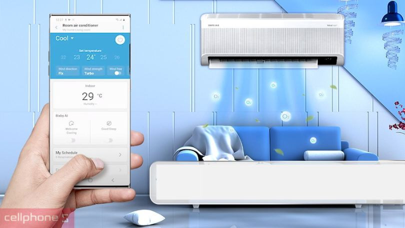Hướng dẫn kết nối máy lạnh Samsung Inverter AR13CYFAAWKNSV Wind-Free 1.5 HP qua app SmartThings