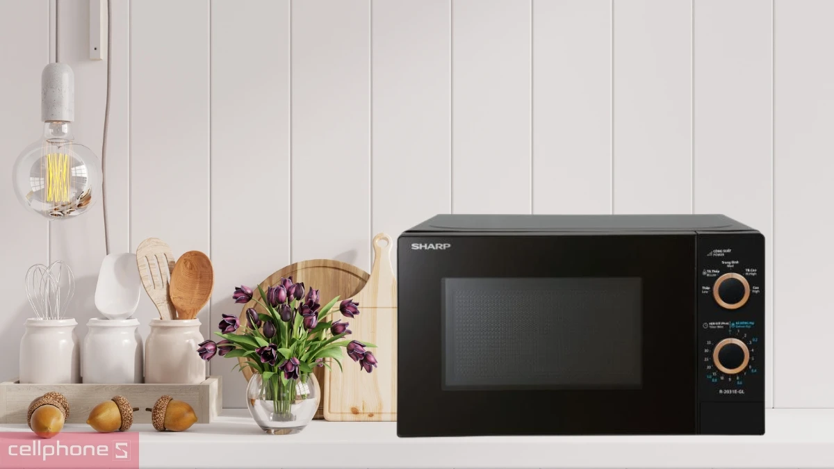 Lò vi sóng Sharp R-2031E-GL sở hữu dung tích 20 lít