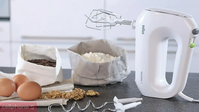 Khả năng điều chỉnh chế độ, phụ kiện đi kèm của máy đánh trứng cầm tay Braun HM1010WH