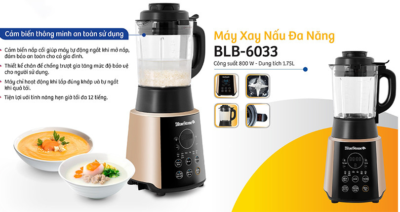 Máy làm sữa hạt Bluestone Blb - 6033 1.75l – Hiện đại, cao cấp với nhiều tiện ích nổi bật