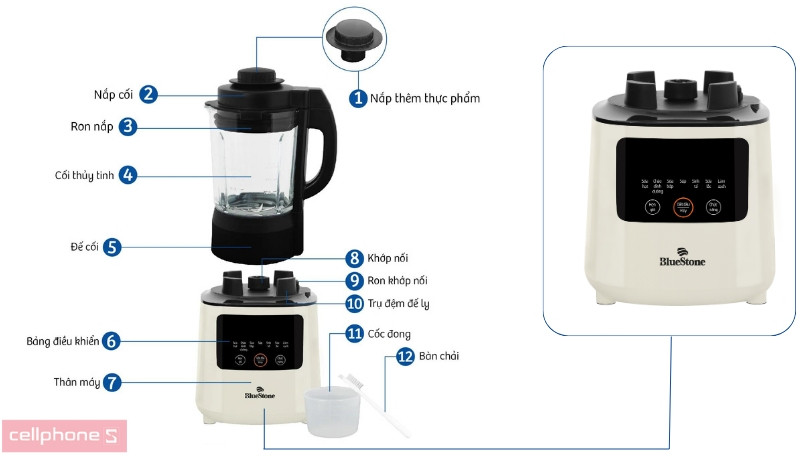 Máy làm sữa hạt BlueStone BLB-6035 - Xay nấu sữa nhuyễn mịn với 7 chế độ thông minh thiết lập sẵn