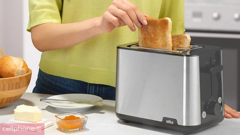 Công suất và các mức nhiệt của máy nướng bánh mì Braun HT1510BK