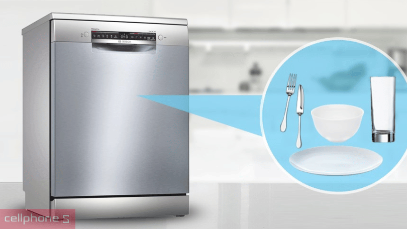 Máy rửa bát Bosch SMS4HCI48E - Dung tích lớn và tiêu thụ 9.5 lít cho mỗi lần rửa