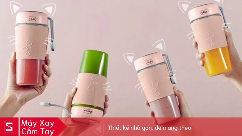 Thiết kế máy xay sinh tố cầm nắm gọn nhẹ