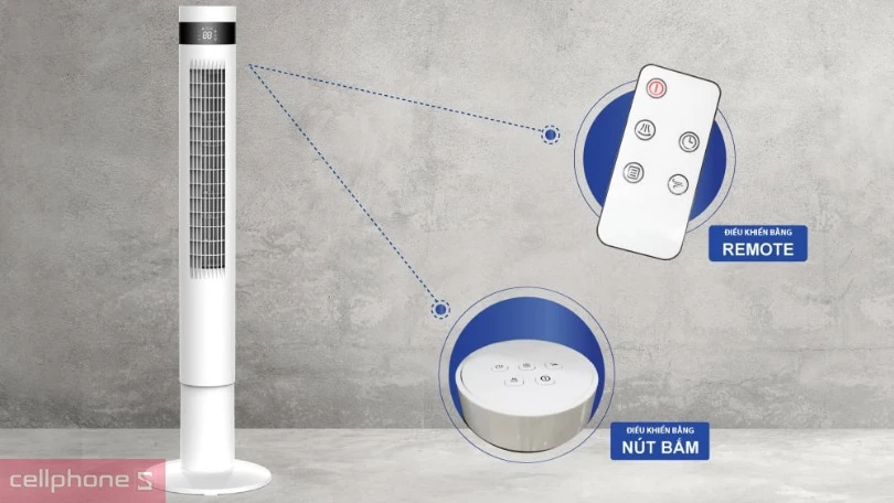 Điều khiển trên quạt tháp Panworld PW-8105W