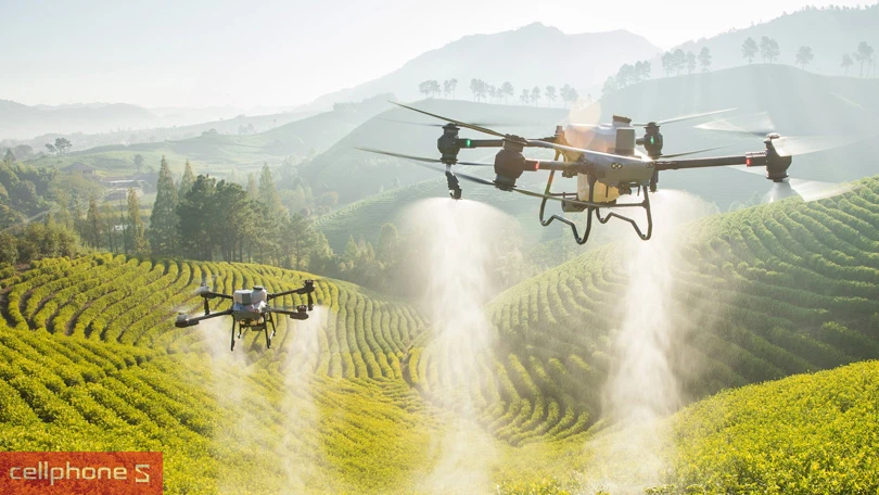 Thiết kế, hiệu suất vận hành của flycam máy bay nông nghiệp phun thuốc trừ sâu DJI Agras T50