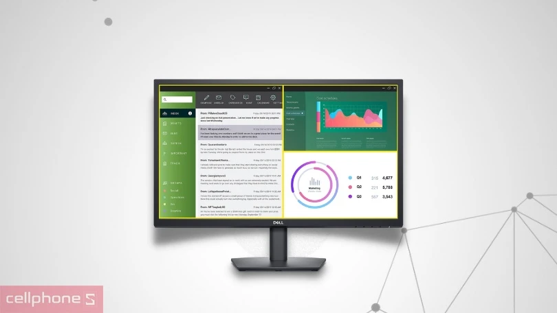 Thiết kế màn hình Dell E2423H 24 (FHD/VA/60Hz/5ms) 