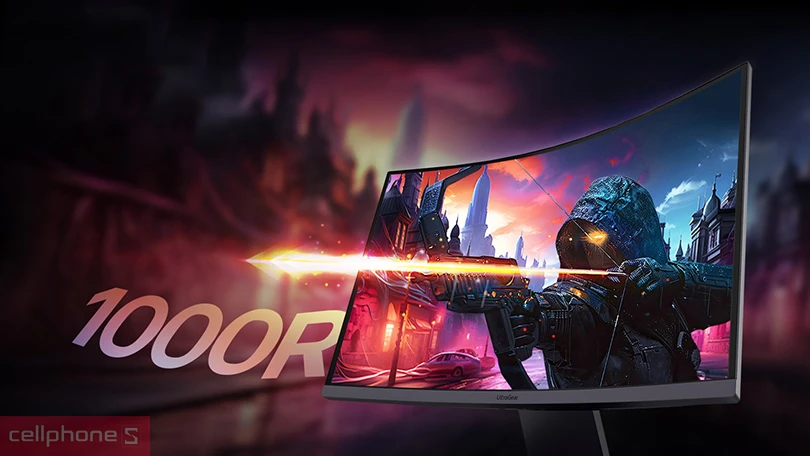 Thiết kế màn hình cong gaming LG UltraGear 27GS60QC-B 27 inch
