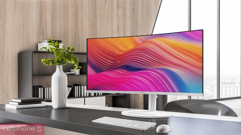 Thiết kế màn hình cong MSI Modern MD342CQPW Type C PD 98W 34 inch