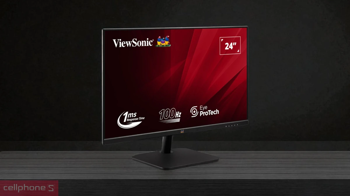 ViewSonic VA2432-H-2 sở hữu thiết kế viền siêu mỏng ở ba cạnh