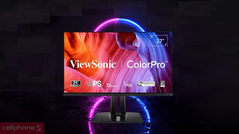 Màn hình máy tính ViewSonic được trang bị đa dạng cổng kết nối và tính năng đi kèm