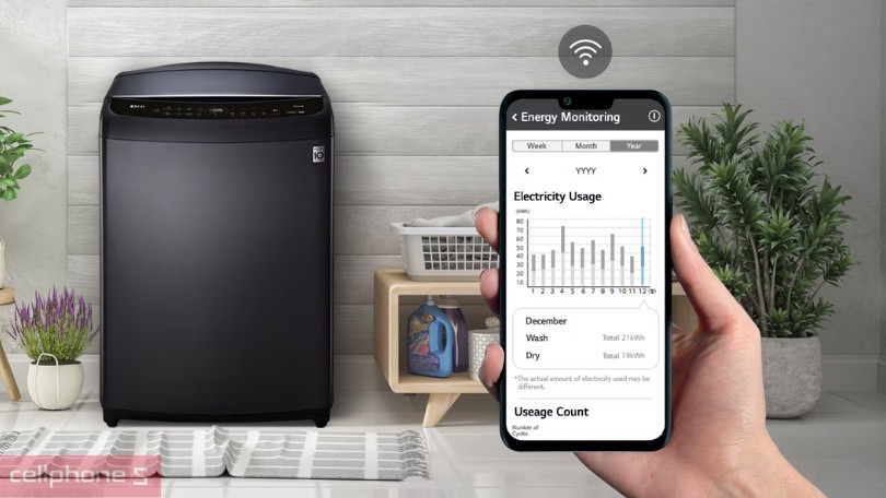 Hướng dẫn kết nối máy giặt LG AI DD Inverter 25kg TV2725SV9J với app
