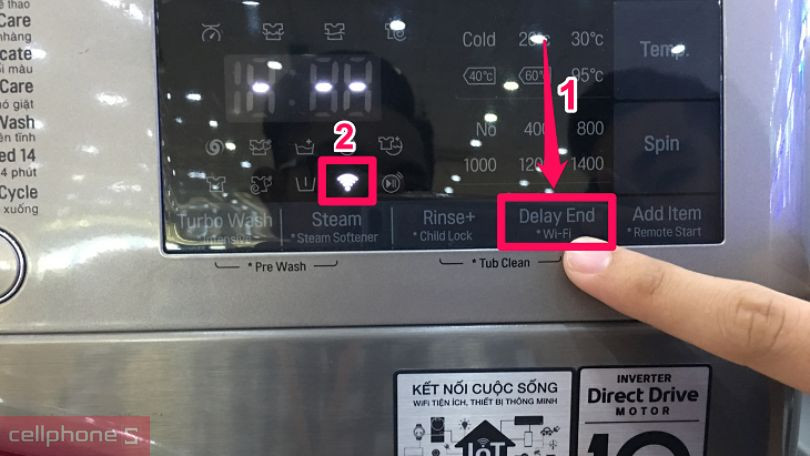Hướng dẫn kết nối máy giặt LG AI Inverter cửa ngang 11kg FV1411S4P với điện thoại