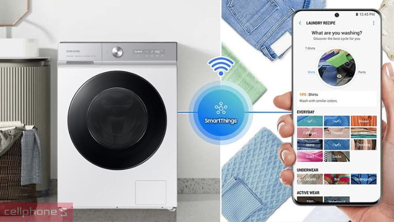 Hướng dẫn kết nối máy giặt Samsung Bespoke 14Kg Inverter WW14BB944DGHSV với app