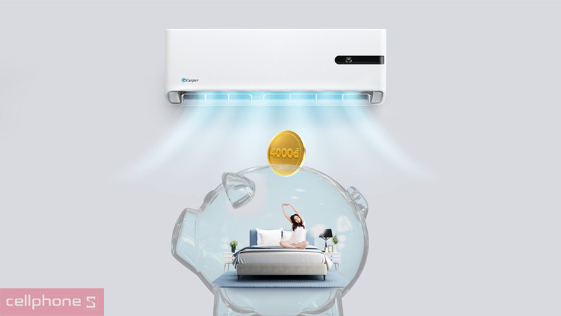 Điện năng tiêu thụ của máy lạnh Casper Inverter GC-12IB36 1.5 HP