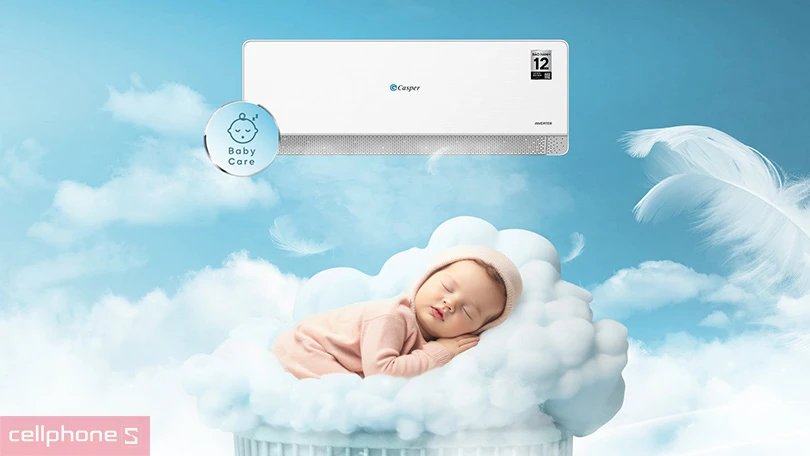 Chế độ babycare trên máy lạnh Casper Inverter 1.5 HP QC-12IU36A
