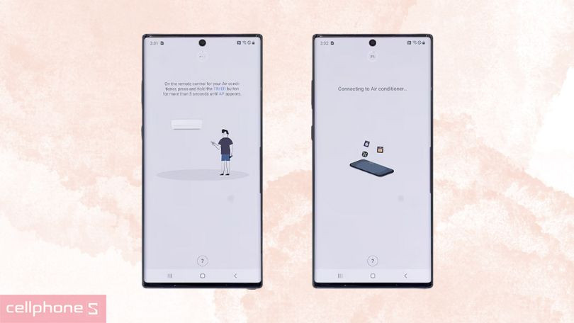 Kết nối máy lạnh Samsung Inverter AR18CYFCAWKNSV Wind-Free 2HP với app
