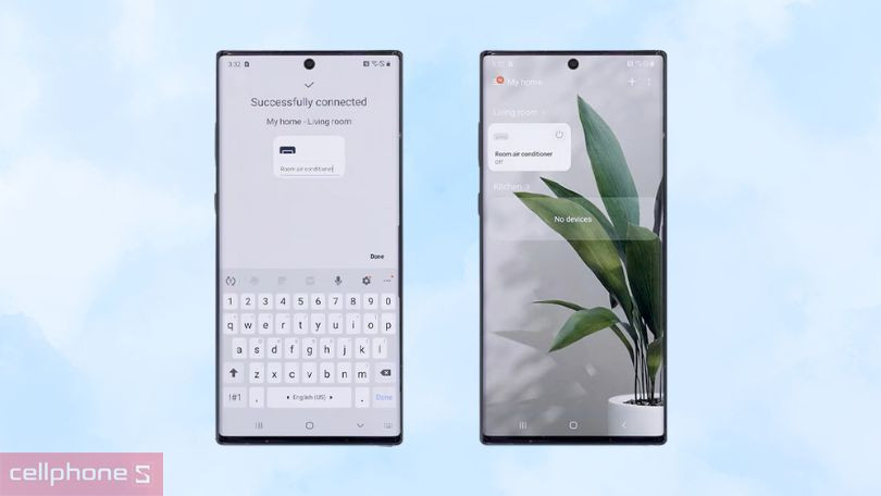 Kết nối máy lạnh Samsung Inverter AR18CYFCAWKNSV Wind-Free 2HP với app
