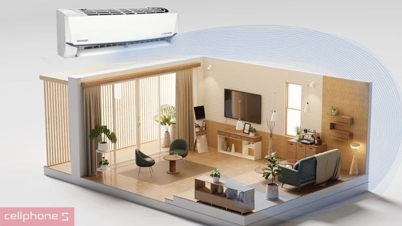 Độ ồn vận hành, đa dạng tính năng của máy lạnh Sharp Inverter AH-X10CEWC 1 HP