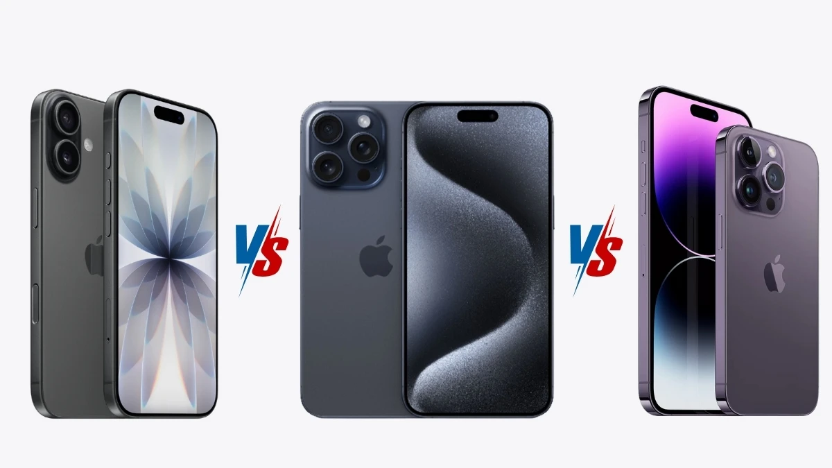 So sánh iPhone 17 thường vs iPhone 15 Pro Max, 14 Pro Max