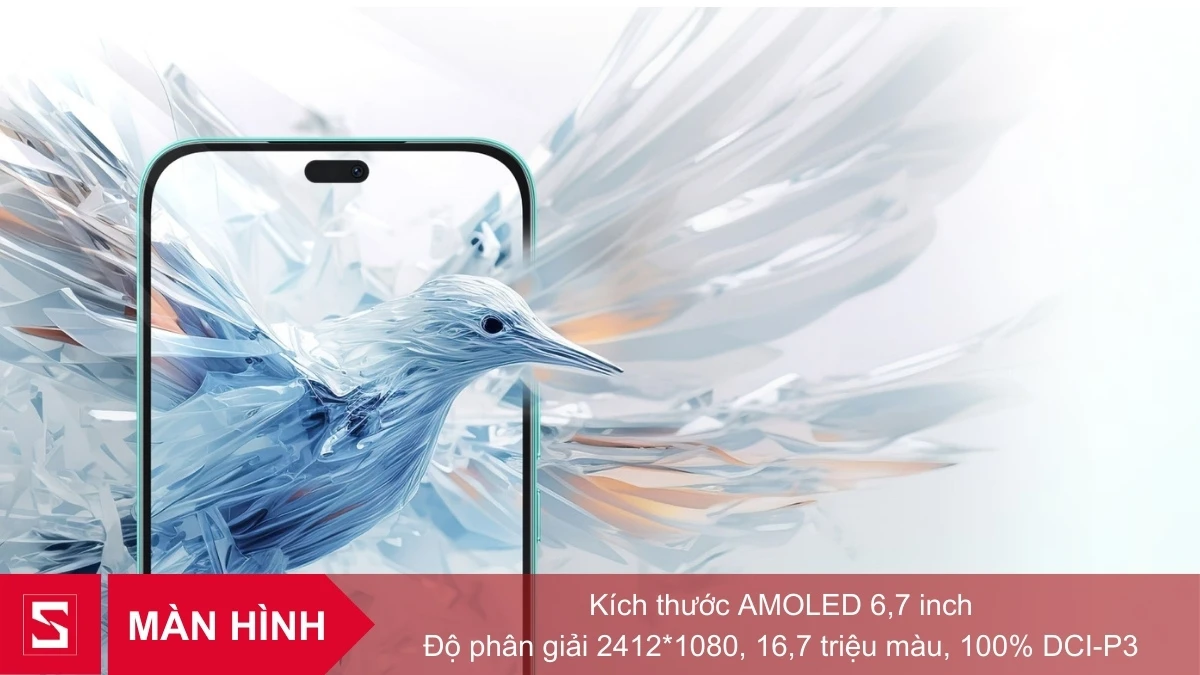 Điện thoại HONOR 400 Lite 5G được trang bị màn hình AMOLED 6.7 inch