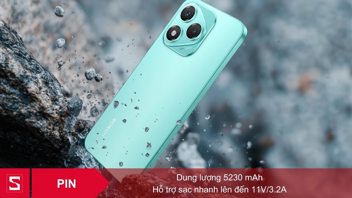 Điện thoại HONOR 400 Lite 5G được trang bị viên pin dung lượng 5230mAh