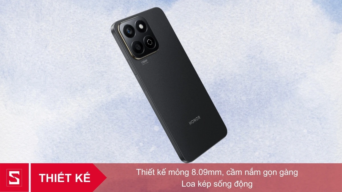 Điện thoại Honor X7C gây ấn tượng với thiết kế mỏng chỉ 8.09mm 