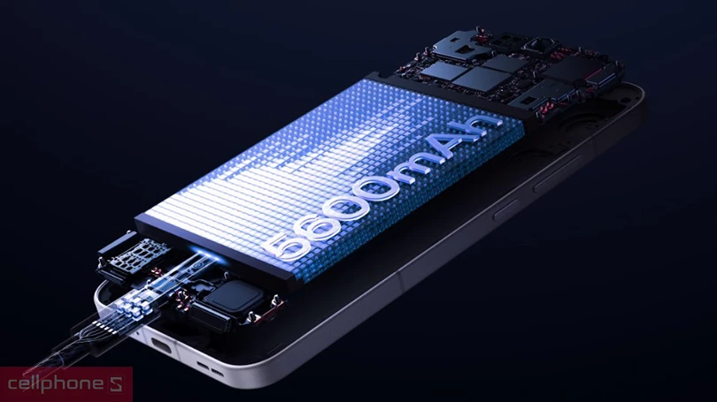 Pin Oppo Reno 13 5G dung lượng lớn 5600 mAh, sạc nhanh tối ưu