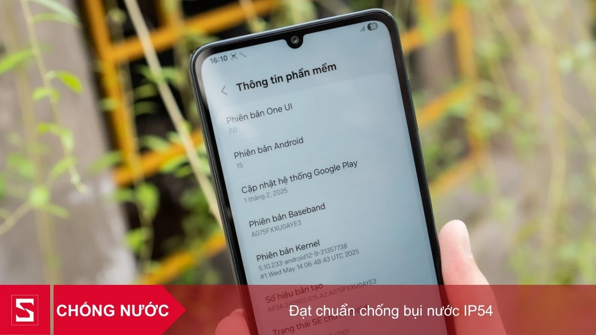 Điện thoại Samsung Galaxy A07 có chống nước không?