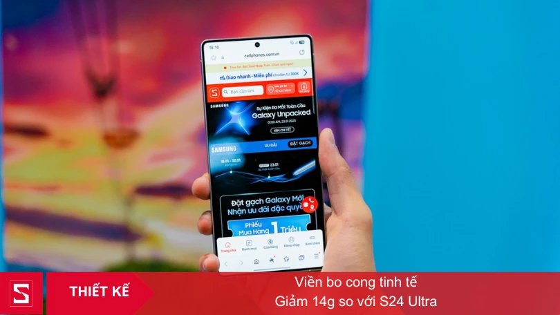 Điện thoại S25 Ultra bo cong tinh tế