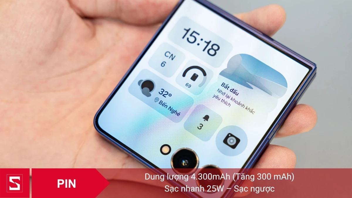 Samsung Galaxy Z Flip 7 được trang bị viên pin có dung lượng 4.300mAh