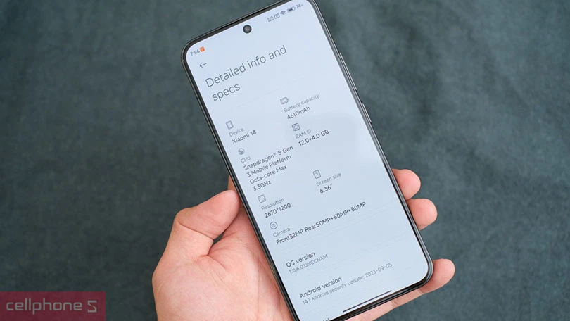 Cấu hình Xiaomi 14 12GB 512GB
