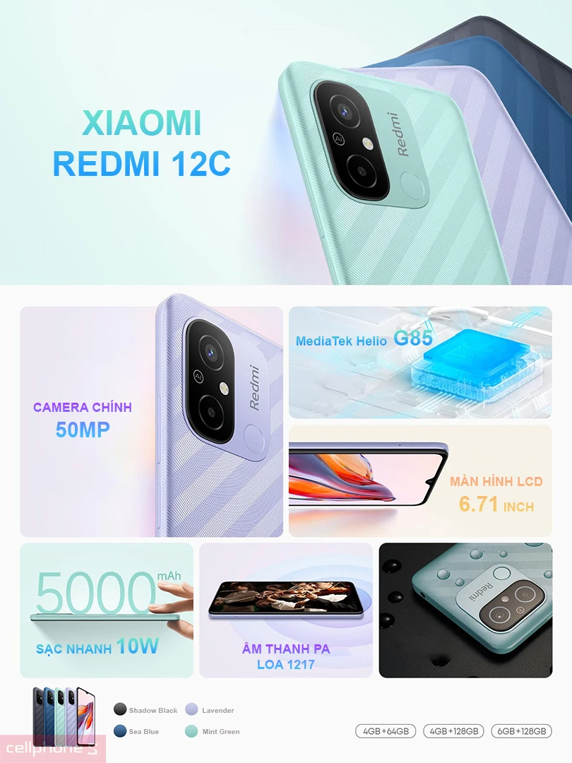 Xiaomi Redmi 12C 4GB/128GB 6.71 NFC Mint green