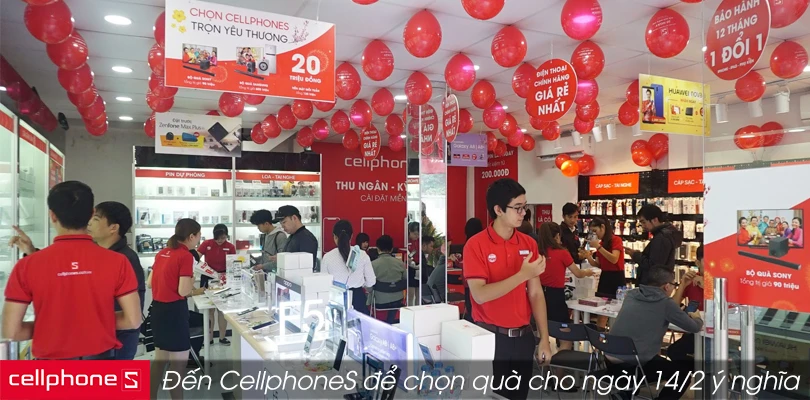 Cellphones địa điểm lý tưởng mua quà Valentine