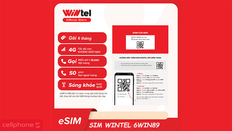 Sim 4G Wintel 6WIN89 không giới hạn data free 6 tháng - Gọi thả ga, data không giới hạn